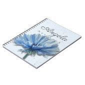 Carnet Floral Bleu Nom | Journal Bleuet (Côté gauche)