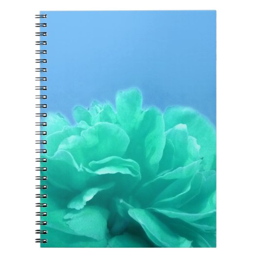 Carnet Floral bleu-vert coloré (Devant)