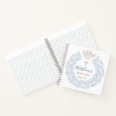 Carnet Floral Blue Baby Angel Croix Baptême (Intérieur)