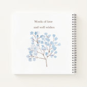 Carnet Floral Blue Baby Angel Croix Baptême (Dos)