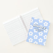 Carnet Floral Blue White Daisy Motif School Sujet (Intérieur)