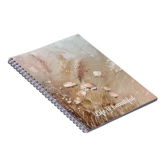 Carnet Floral Boho Beige Blanc (Côté Droit)