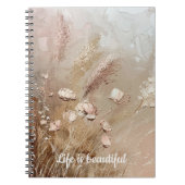Carnet Floral Boho Beige Blanc (Devant)