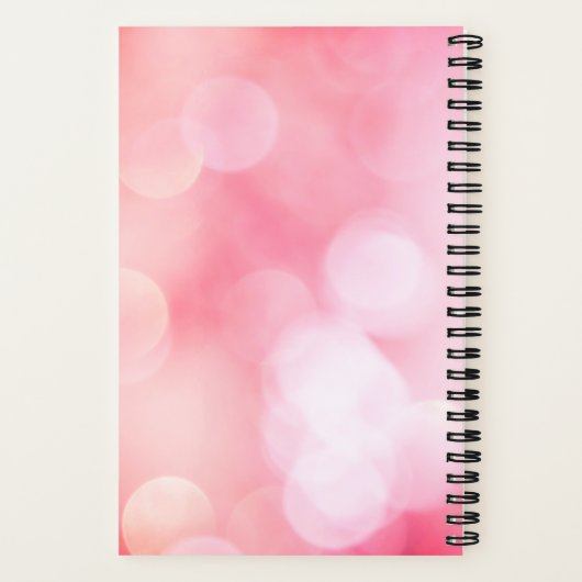 Carnet floral Bokeh rose avec couverture personnal (Verso)