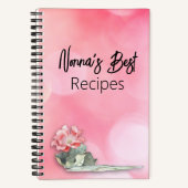 Carnet floral Bokeh rose avec couverture personnal (Recto)