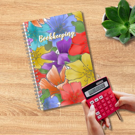 Carnet Floral Bookkeeping Expense Tracker Graph
