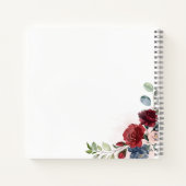 Carnet Floral Bourgogne Aquarelle Mariage de automne livr (Dos)