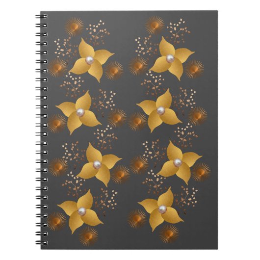 Carnet floral bronze et or (Devant)