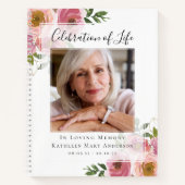Carnet Floral Celebration of Life Funeral Guest Book (Devant)