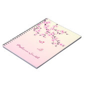 Carnet Floral Cherry Blossom Monogramme Ajouter Nom Et An (Côté gauche)
