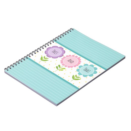 Carnet Floral coloré et rayures (Côté gauche)