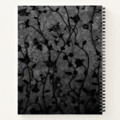 Carnet Floral d'antiquité gothique noir et blanc (Dos)