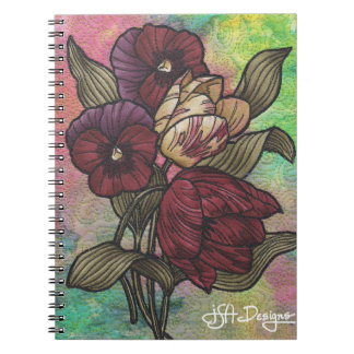 Carnet floral d'art de textile