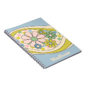 Carnet Floral Daydream Retro 60s Pastel À damiers Motif (Côté Droit)