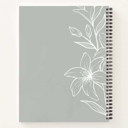 Carnet Floral de Boho vert Sage moderne (Dos)
