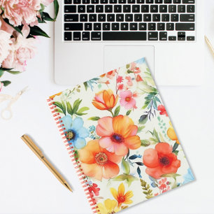 Carnet floral de coquelicot à l'eau vive et vive