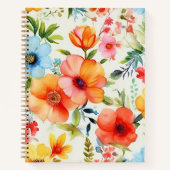 Carnet floral de coquelicot à l'eau vive et vive (Devant)