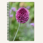 Carnet Floral de fleurs violettes Allium (Recto)