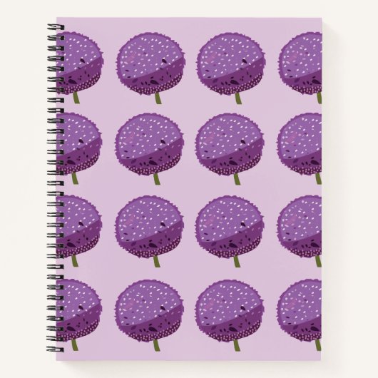 Carnet Floral de fleurs violettes Allium (Devant)