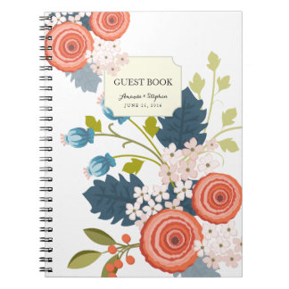 Carnet floral de livre d'invité de mariage de