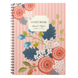 Carnet floral de livre d'invité de mariage de