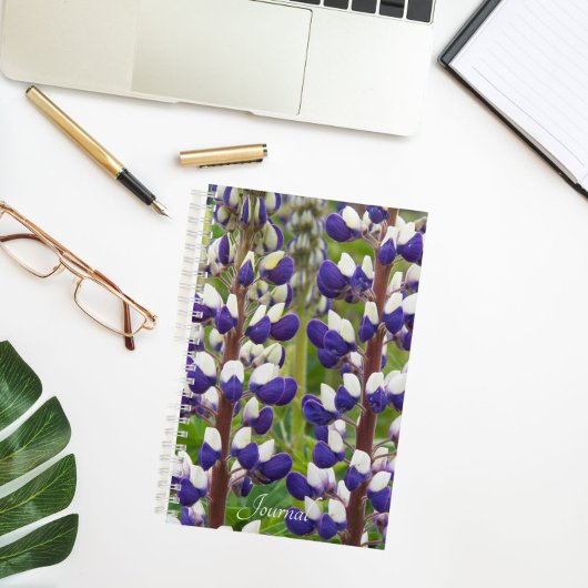 Carnet Floral de lupine violette et blanche