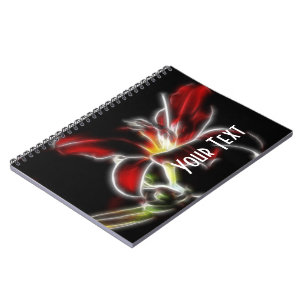 Carnet floral de lys rouges