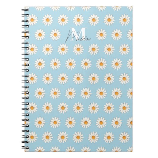Carnet floral de marguerite - Nom personnalisé (Devant)
