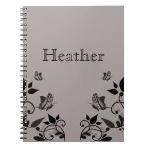Carnet floral de papillon ébène