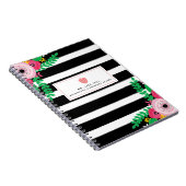 Carnet floral de professeur de rayures (Côté Droit)
