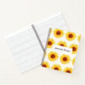 Carnet floral de tournesol blanc jaune (Intérieur)