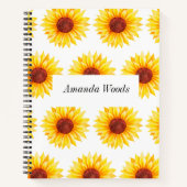 Carnet floral de tournesol blanc jaune (Devant)