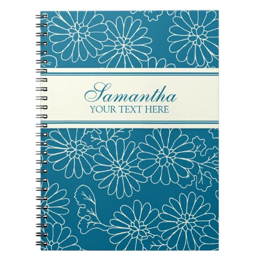Carnet floral de turquoise nommée faite sur (Devant)