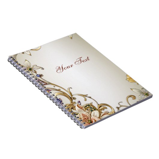 Carnet Floral d'or blanc (Côté Droit)