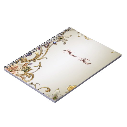 Carnet Floral d'or blanc (Côté gauche)