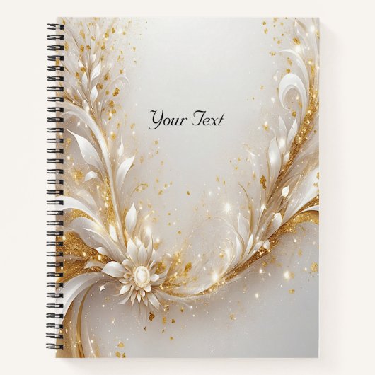 Carnet Floral d'or blanc (Devant)