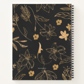 Carnet Floral d'or noir (Dos)