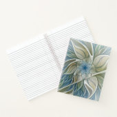 Carnet Floral Dream Motif Abstrait Blue Khaki Fractal (Intérieur)