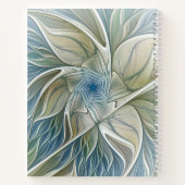 Carnet Floral Dream Motif Abstrait Blue Khaki Fractal (Dos)