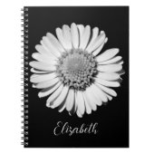 Carnet Floral Elegant Big Black and White Daisy Ajouter u (Devant)