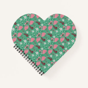 Carnet Floral flamingo sans couture motif rose vert