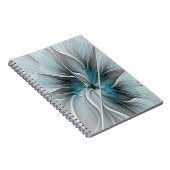 Carnet Floral Fractal Modern Abstract Flower Blue Gray (Côté Droit)
