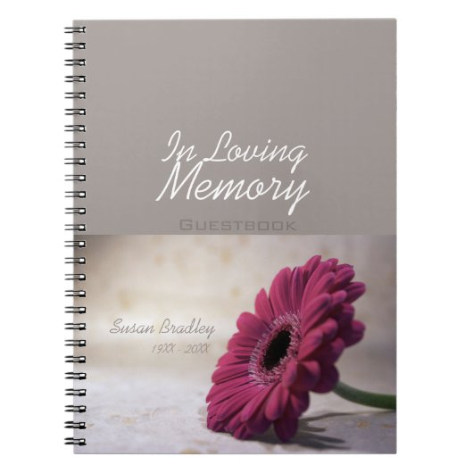 Carnet Floral Gerbera Funeral Memorial Guestbook SpNB (Devant)