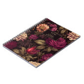 Carnet Floral gothique Fleuri Fleur de crème rouge (Côté gauche)