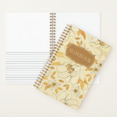 Carnet Floral Jaune avec Fleurs et Feuilles (À l'intérieur)