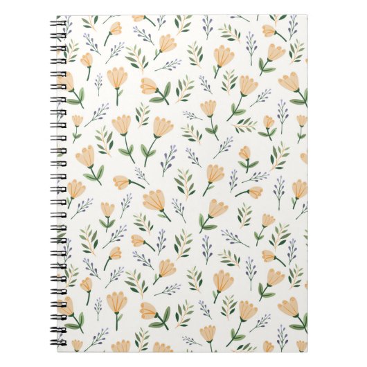 Carnet Floral jaune minimaliste (Devant)