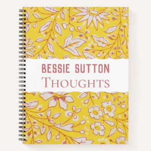 Carnet Floral Jaune personnalisable