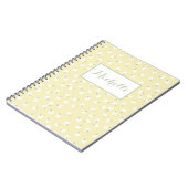 Carnet floral jaune personnalisé (Côté gauche)
