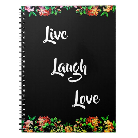 Carnet Floral "Live, Lauder, Love" Rustique (Devant)