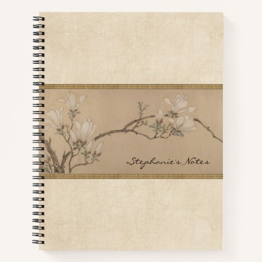 Carnet Floral Magnolia Art ancien peinture japonaise (Devant)